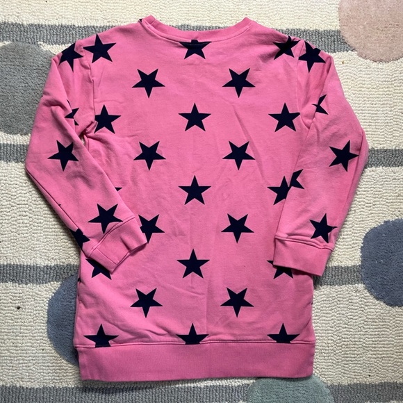 Primary Kids Star Sweatshirt (Size 6-7, Pink with Navy Stars, Pockets!) - Picture 5 of 9